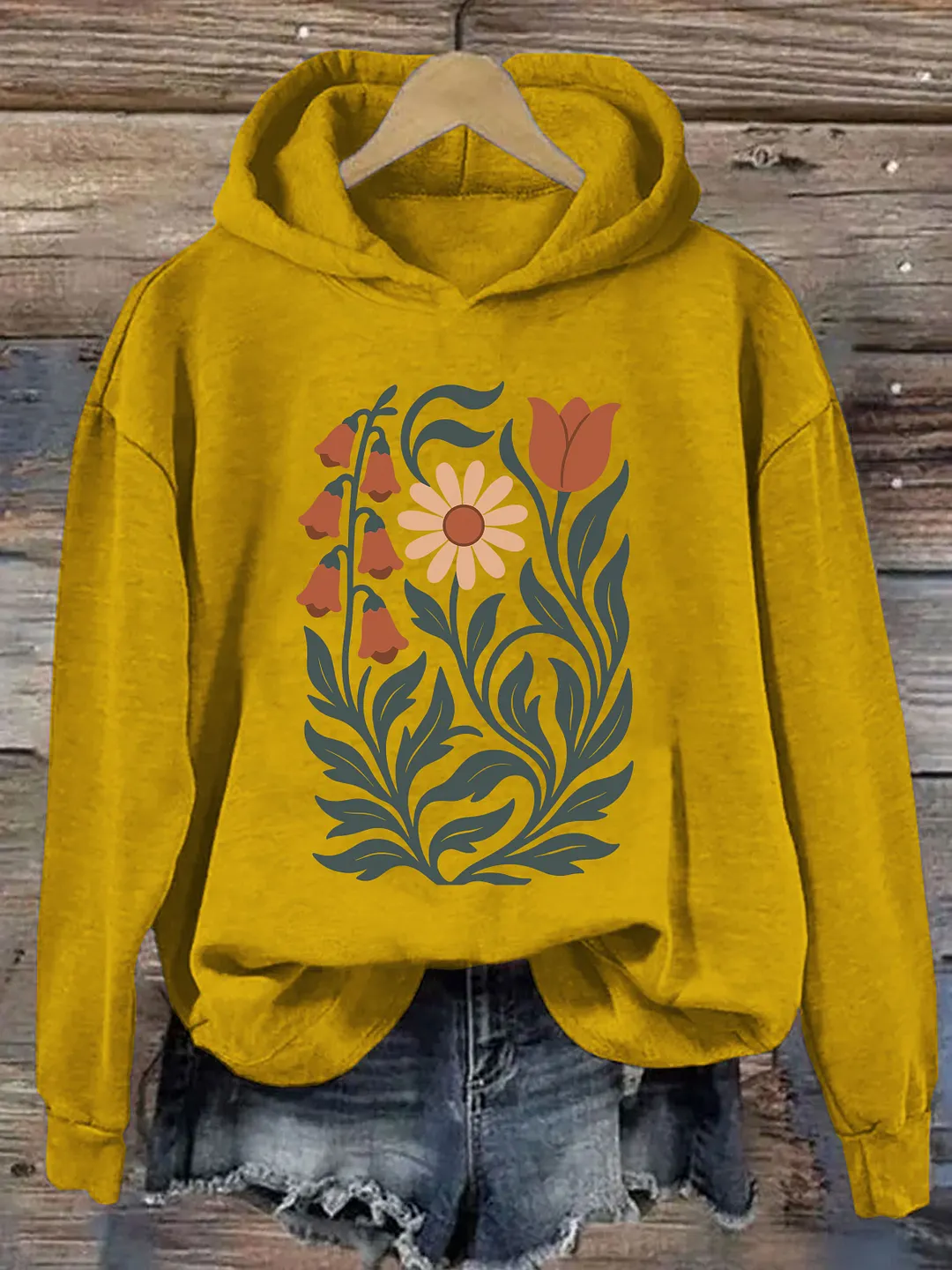 Foxglove Daisy Tulip Hoodie