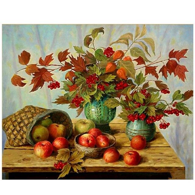 

Vase Of Flowers and Apples – Paint By Numbers - 40*50CM, 501 Original