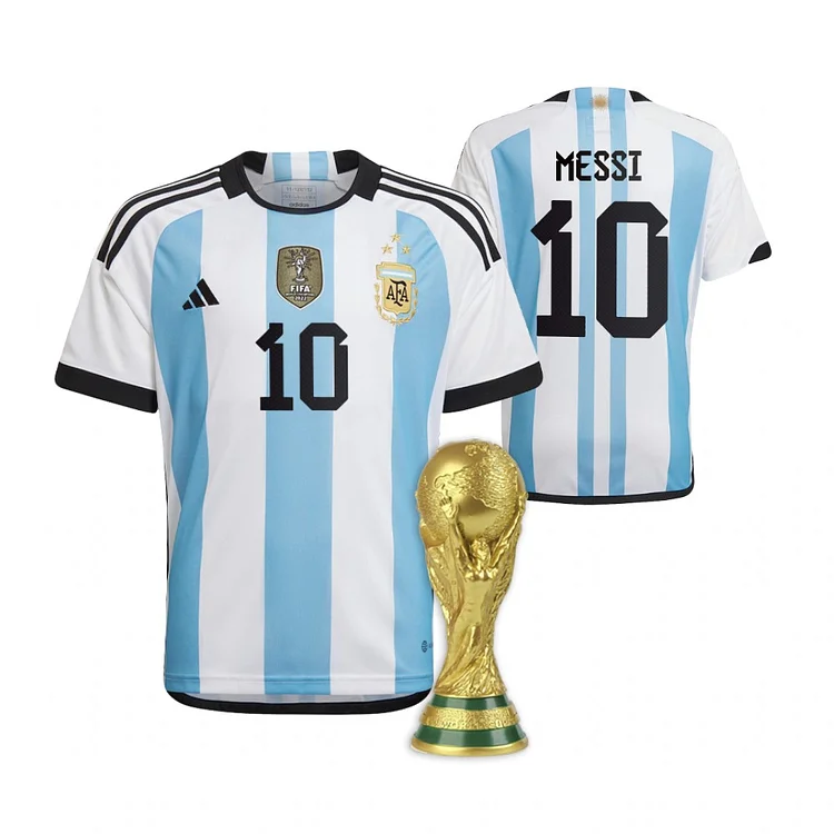 Argentinien Lionel Messi 10 Heimtrikot Kinder WM 2022 Mit 3 Sterne