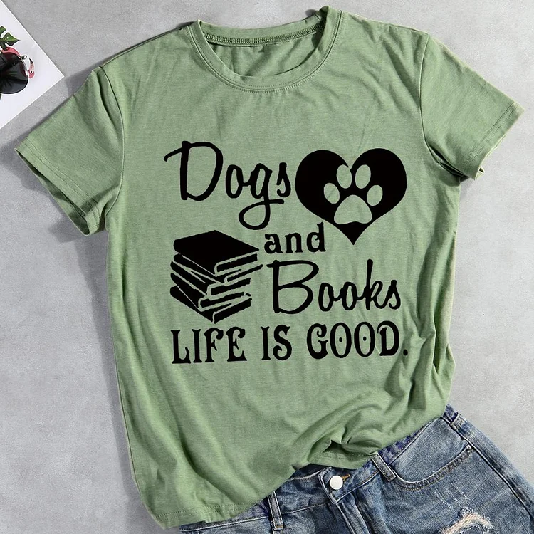 Womens Dog And ooks Are ood  Pet Animal Lover T-shirt Tee -01696-CB