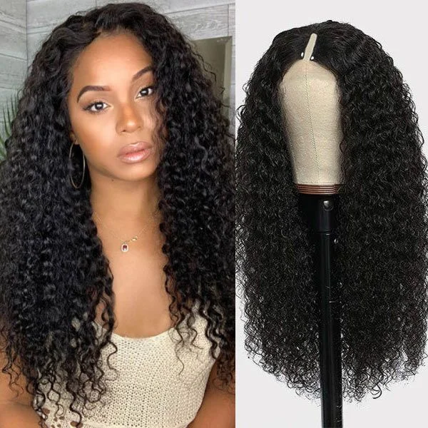 Curly V Part Wig| No Sew In& Glue [VP1004]