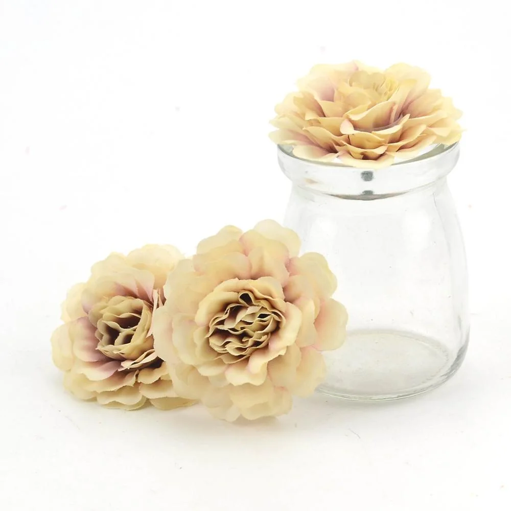 5pcs/lot 6cm High Quality Silk Artificial Flower Head Rose For Wedding Home Decoration DIY Scrapbook Garland Craft Fake Flowers