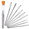 9pcs Large Eye Metal Needles Cross Stitch Knitting Crochet Hook Set Kit