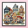 Colored Houses-18CT Stamped Cross Stitch 40*40cm/15.75*15.75in