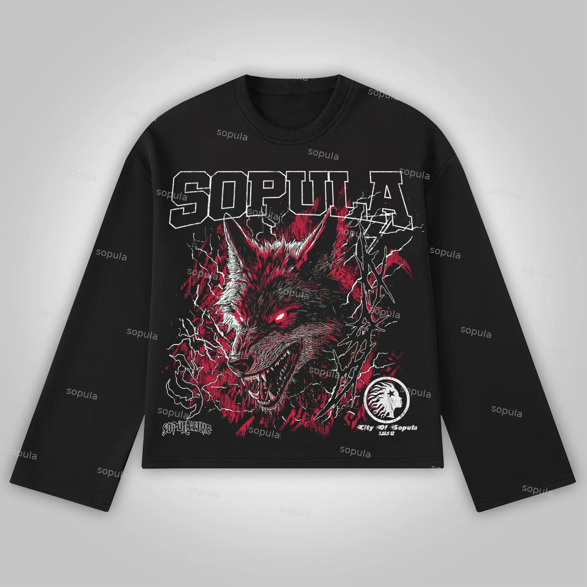 Sopula Vintage Street Digital Print Graphics Cotton Long Sleeve T-Shirt - SOPULA
