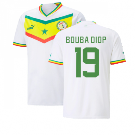 Maillot Sénégal Papa Bouba Diop 19 Domicile Coupe du monde 2022