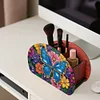 (US Local)DIY Gem Butterfly Design Wooden Diamond Painting Makeup Brush Storage Box Kit