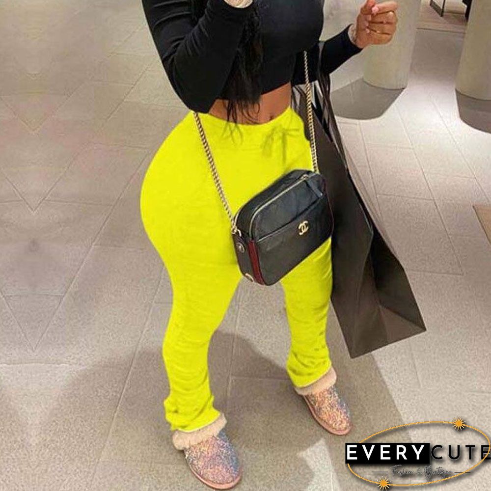 Stacked Pants Women Sweatpants Ruched Pants High Waisted Stacked Sweat Pants Stacked Joggers Sweatpants For Women