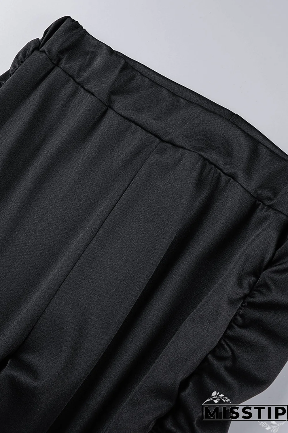 Pink Street Solid Hollowed Out Zipper Collar Long Sleeve Two Pieces