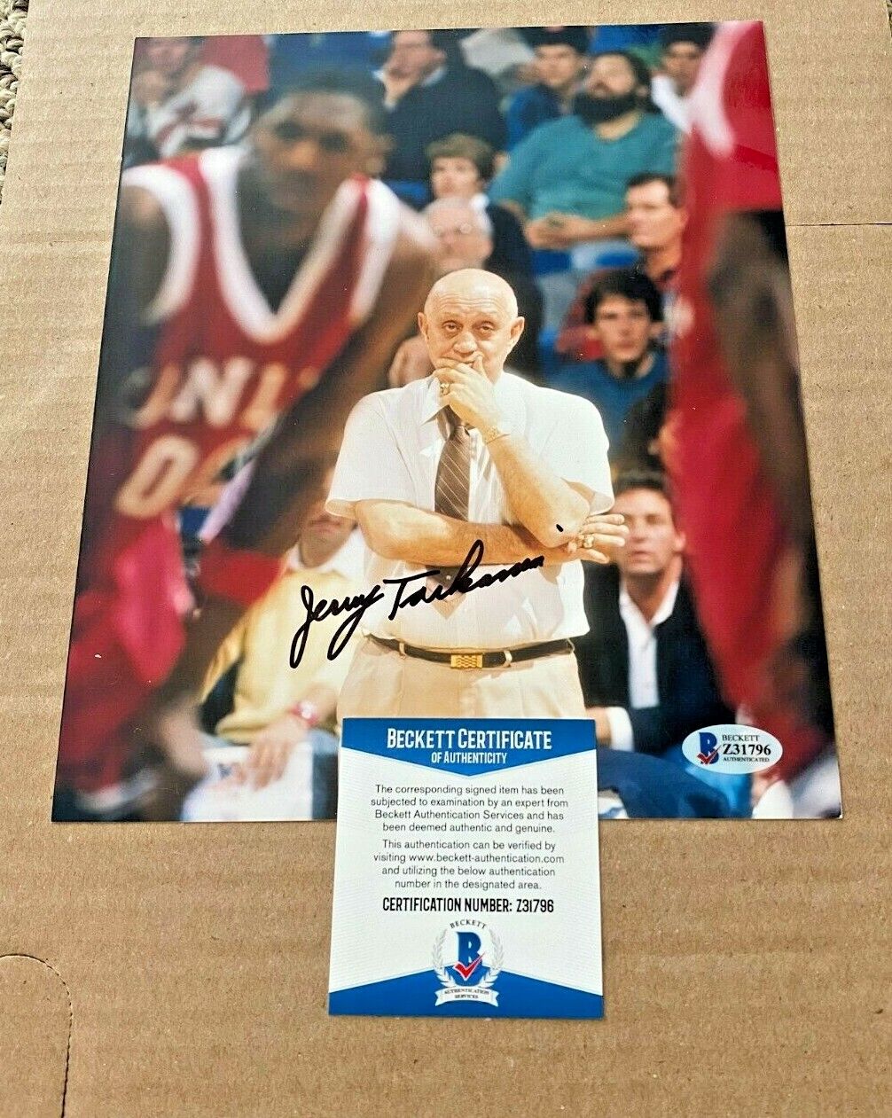 JERRY TARKANIAN SIGNED UNLV 8X10 Photo Poster painting BECKETT CERTIFIED