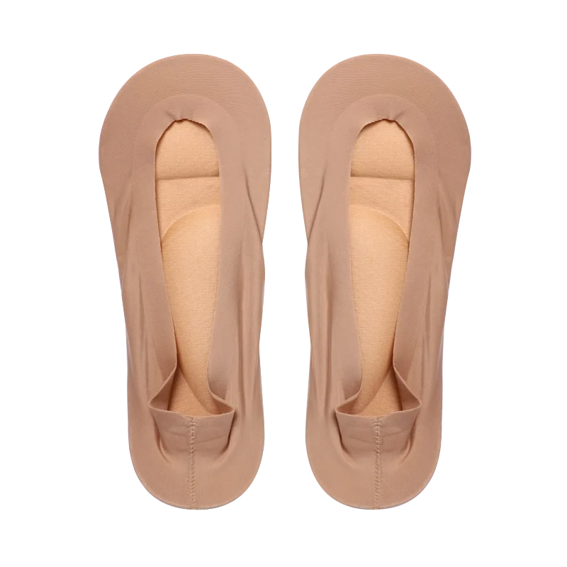 1/2Pairs Ladies 3D Boat Socks Breathable Cushion Bow Foot Massage Health Care Invisible Socks Silicone Anti-off Silk Boat Socks