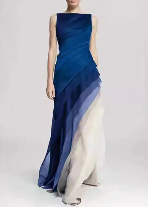 Kirralee Asymmetric Halterneck Embellished Maxi Dress Aqua Green