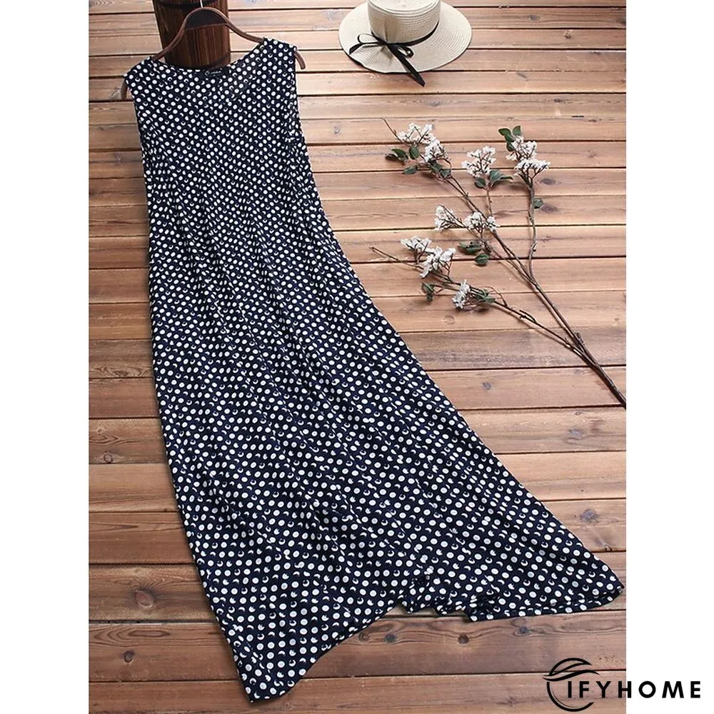 Womens Long Dress Maxi Casual Swing Polka Dot Fashion Outdoor Daily Weekend Print | IFYHOME