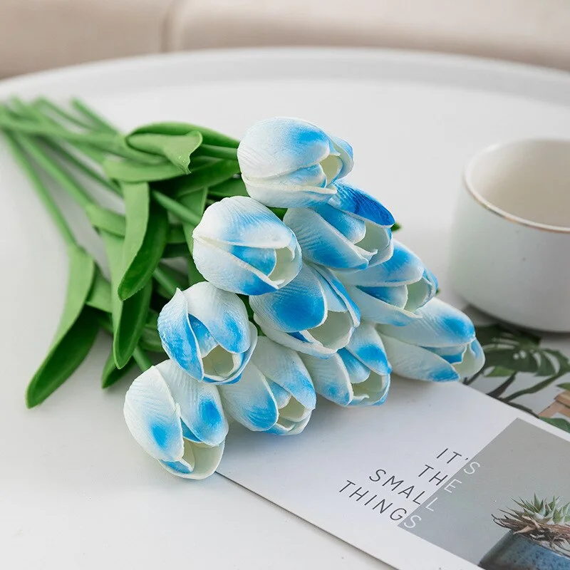 10PCS Tulip Artificial Flowers Real Touch Party Valentine's Day Artificial Bouquet Garden Home Wedding Decoration Fack Flower