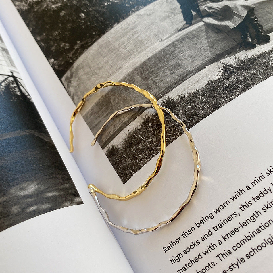 925 Sterling Silver Minimalist Textured Silver Bangles