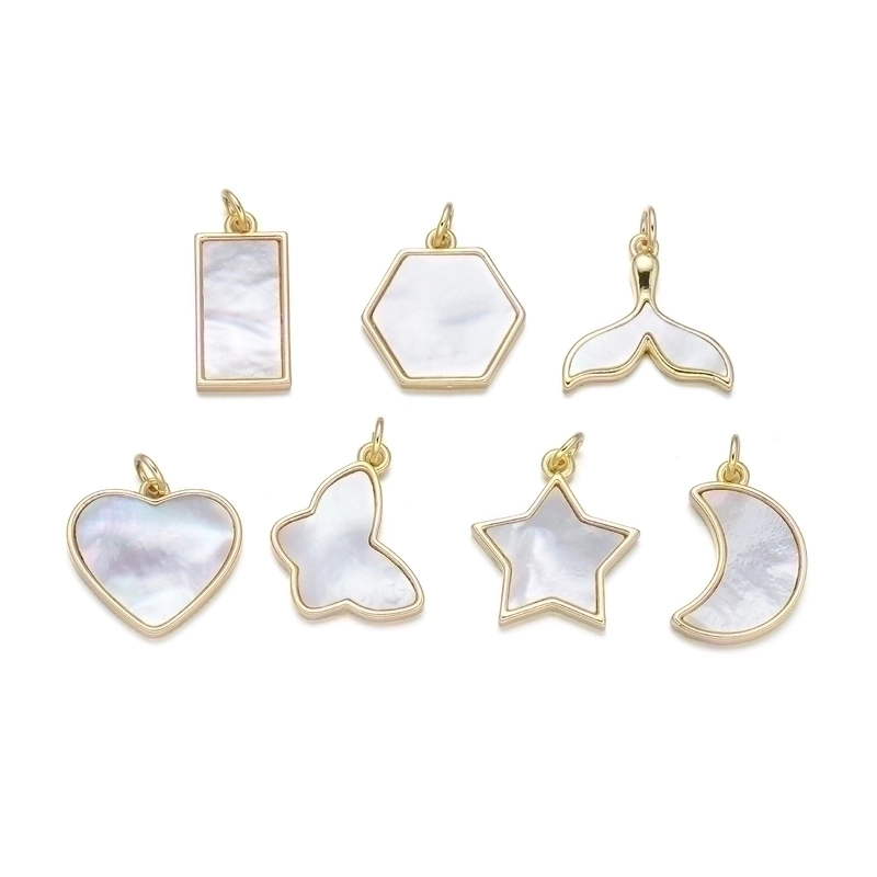 Ig Style Geometric Star Fish Tail Copper 18k Gold Plated Charms