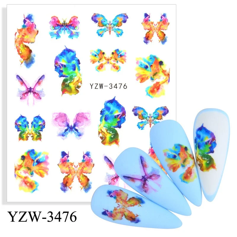 1 Sheet Human Face Nail Stickers And Decals 2021 Nail Art Decorations Set Geometric Pattern Dried Flowers Sliders For Nails Art-Nail Inspo