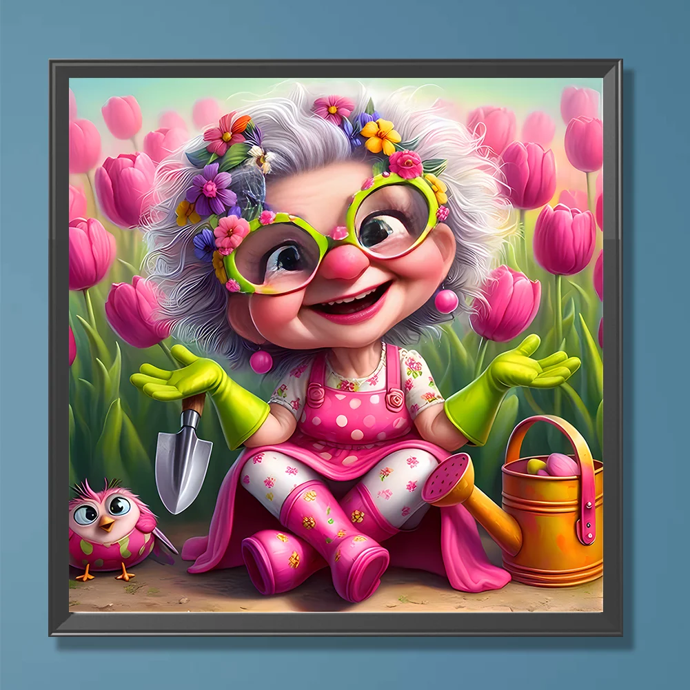 Diamond Painting - Full Round Drill - Grandma(Canvas|30*30cm)