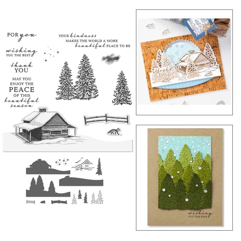 HOUSES Cutting Templates New Clear Stamps and Dies Scrapbooking New Arrival Die Cutters for Scrapbooking Stamping Christmas