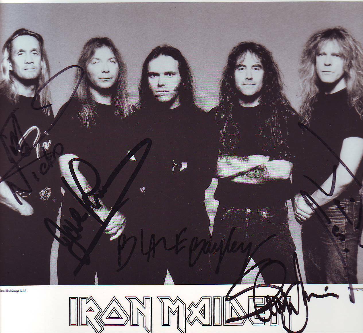 Iron Maiden (20x25 cm) Original Autographed Photo Poster painting