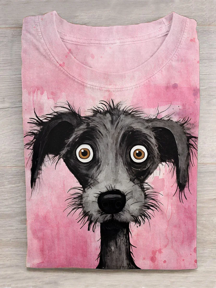 Funny Cute Puppy Dog Art Design T-shirt