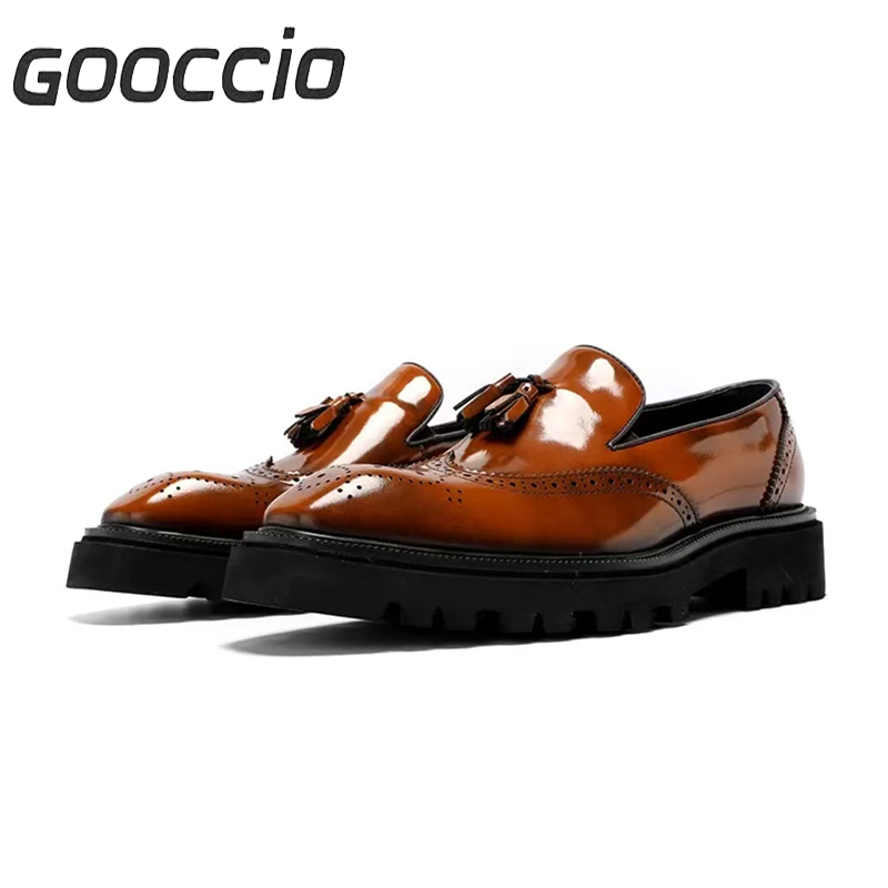 FX180 Glossy Cowhide Dress Shoes/Loafers For Men  GOOCCIO   