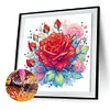 Rote Rose - speziell geformte Diamantmalerei - 30 * 30cm