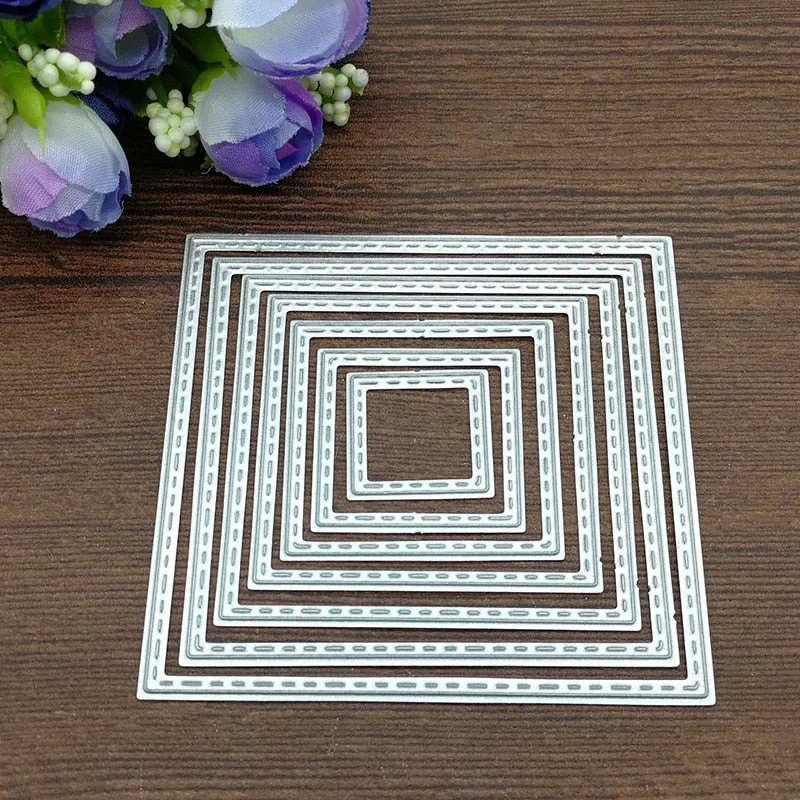 Outside In Stitched Rectangle Stackables Metal Die cutting Dies For DIY Scrapbooking Photo Album Decorative Embossing