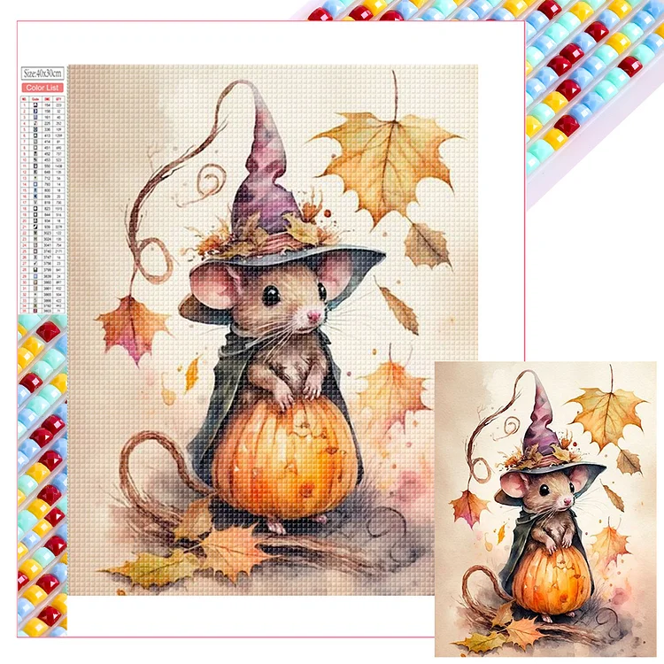 Halloween Magic Mouse 30*40CM (Canvas) Full Square Drill Diamond Painting gbfke