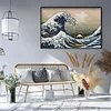 (US Only)Waves Printed Cross Stitch Kit 60x44cm DIY 11CT Thread Art Needlework Home Decor