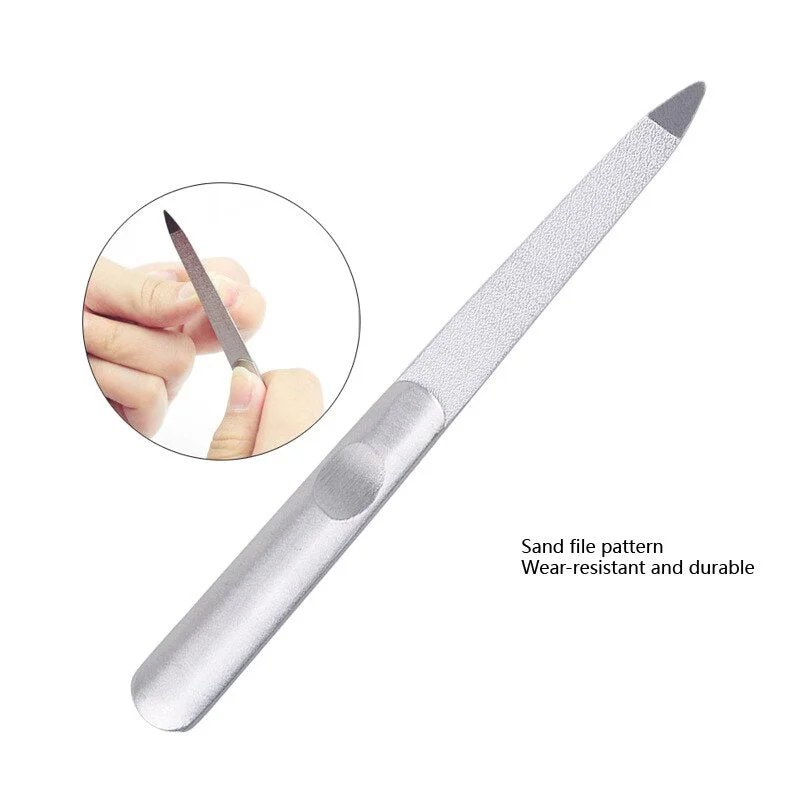 1pcs Stainless Steel Professional Nail File Buffer Double Side Grinding Rod Manicure Pedicure Scrub Nail Arts