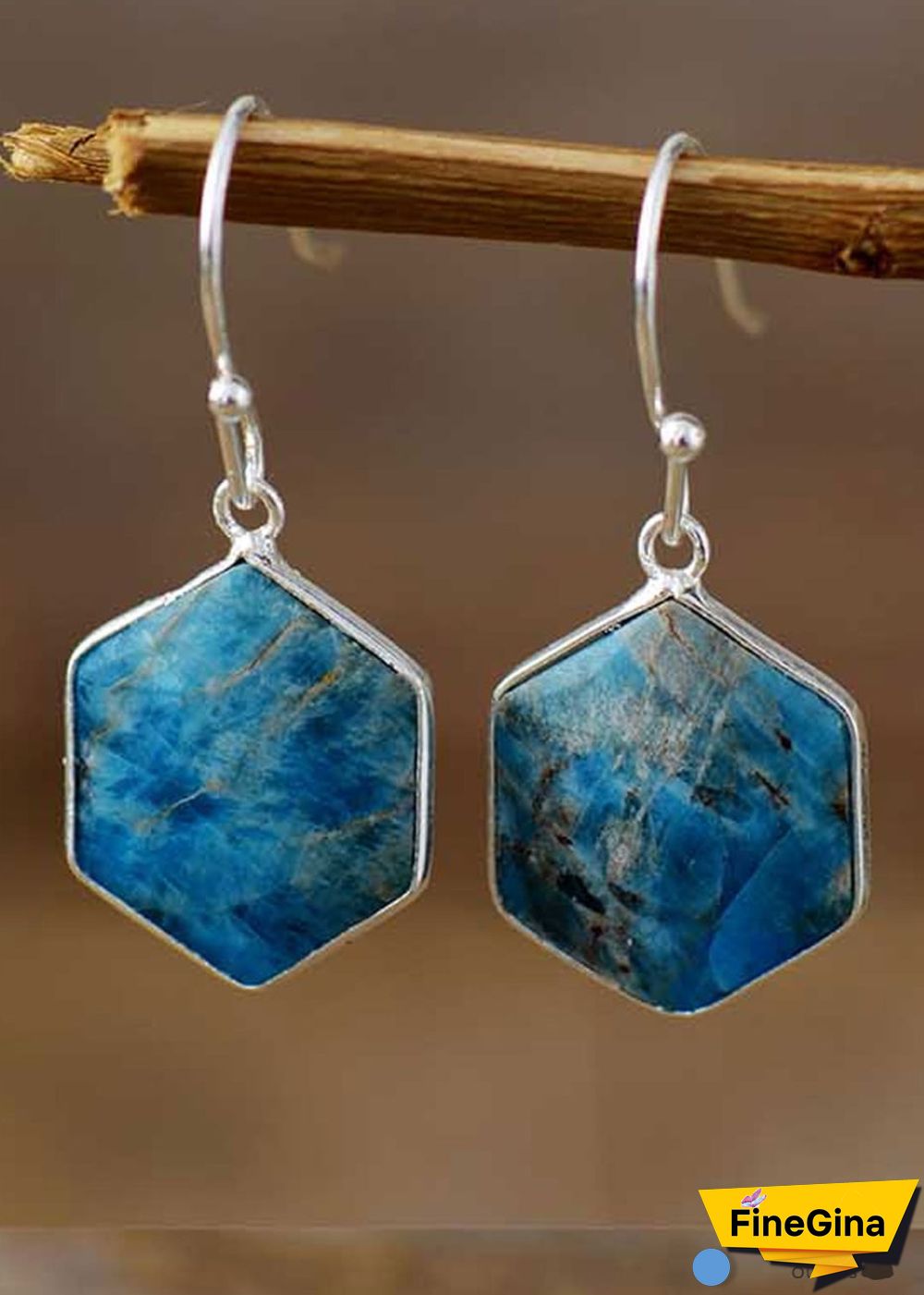 Boho Earrings, Dangle Earrings, Blue Apatite