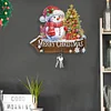 H&ouml;lzerne Willkommen zu Hause Weihnachten Schneemann - 5d DIY Handwerk Wandhaken