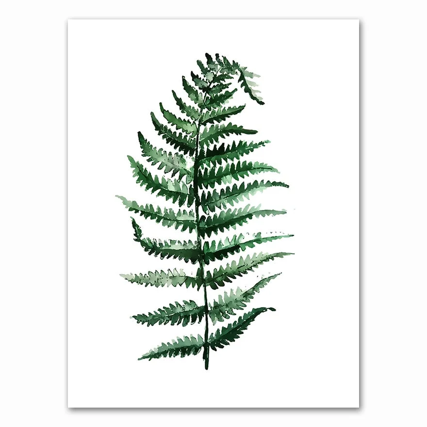 Scandinavian Style Tropical Plants Poster Green Leaves Decorative Picture Modern Wall Art Paintings for Living Room Home Decor