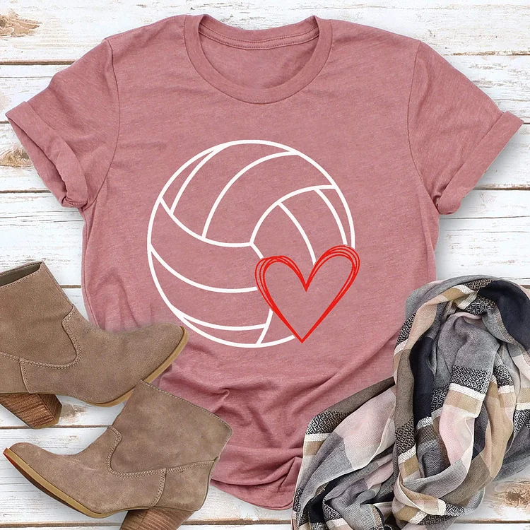Volleyball Heart T-Shirt Tee -07381-Annaletters