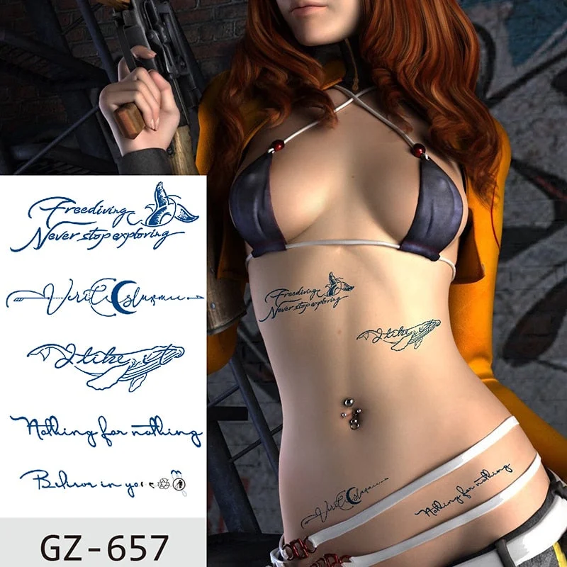 Temporary Waterproof Tattoo Sticker Chinese Character Your Guardian Hero Love Juice Ink Lasting Arm Back Body Leg Fake Tatoo DIY