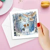 6pcs DIY Owl Dog Diamond Painting Greeting Card