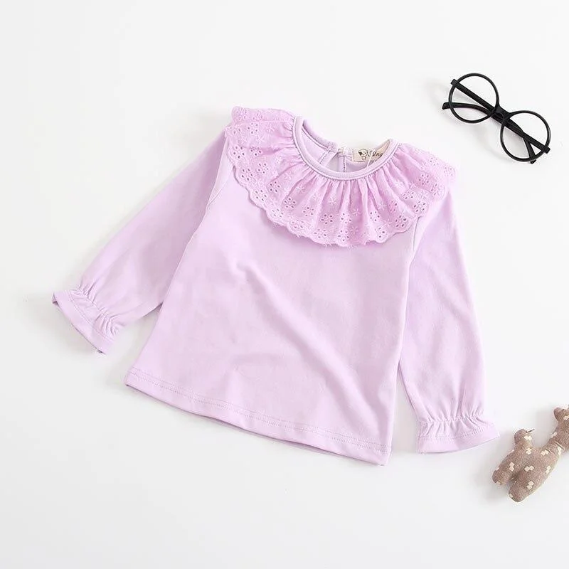 2019 Spring Summer Children Blouse For Girls Clothes 1-2Y Toddler Baby Girls Tops Kids Tee Shirt Flower Print Baby Outwear Stuff