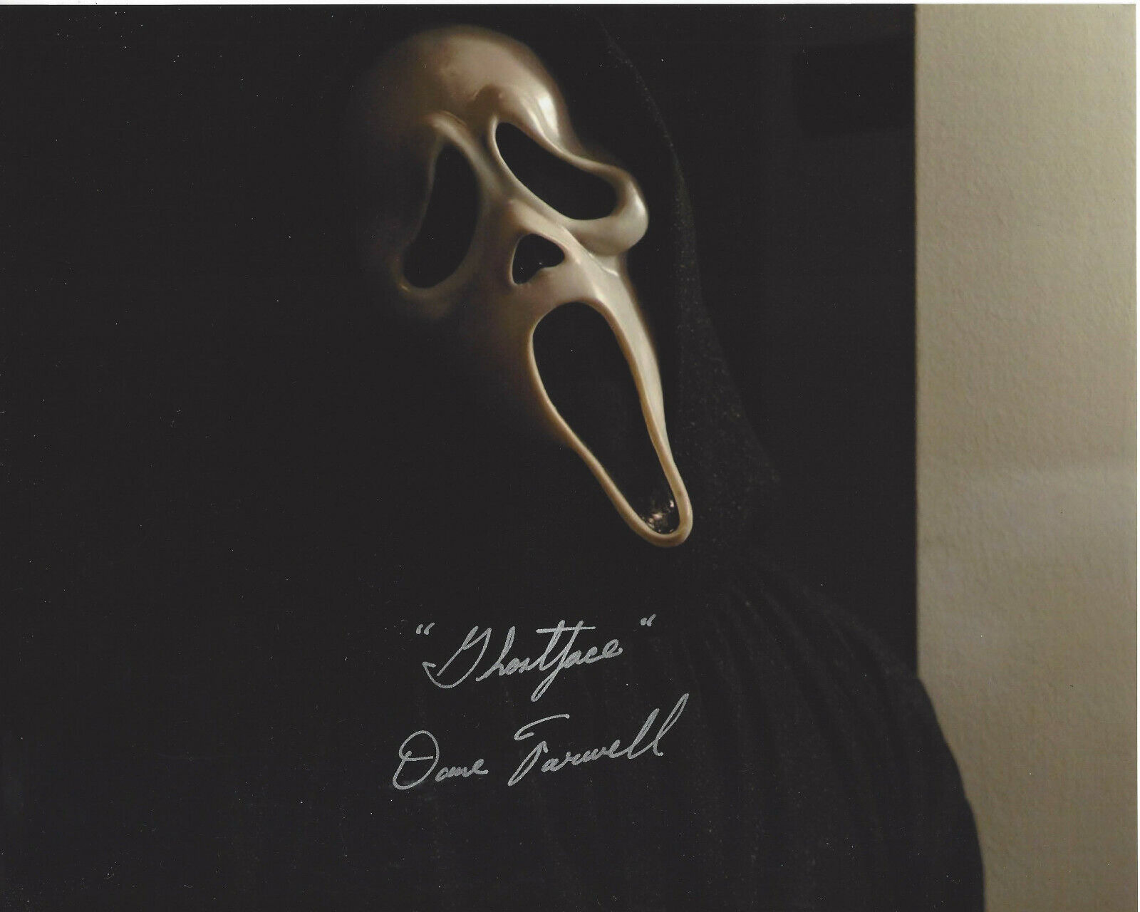 DANE FARWELL SIGNED AUTHENTIC 'SCREAM' GHOSTFACE 8X10 Photo Poster painting C w/COA STUNT ACTOR