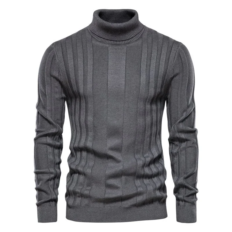Men's Pullover Sweater Casual Slim Basic Knitted Sweater
