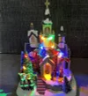 New Christmas Glowing Music Snow Scene House Window Home Christmas Ornaments Decorations