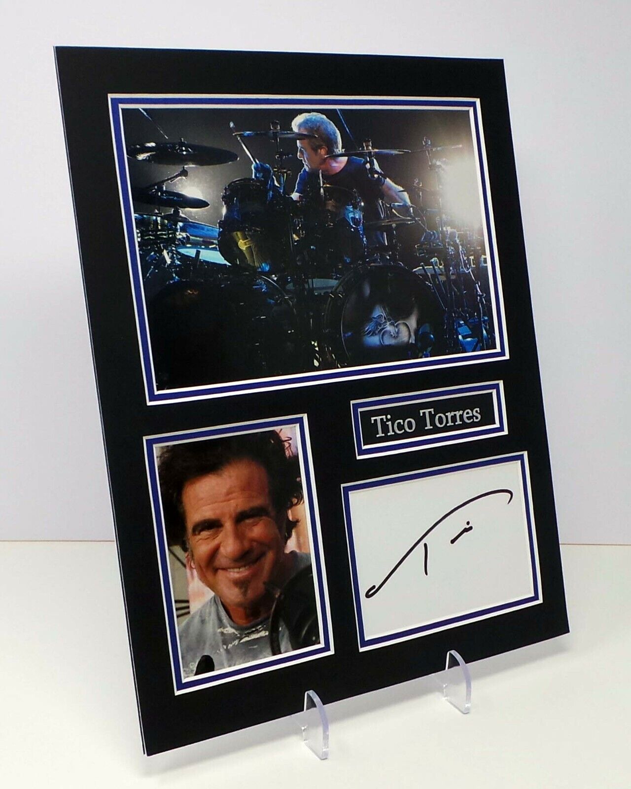 Tico TORRES Bon Jovi Drummer Signed Mounted Photo Poster painting Display AFTAL COA