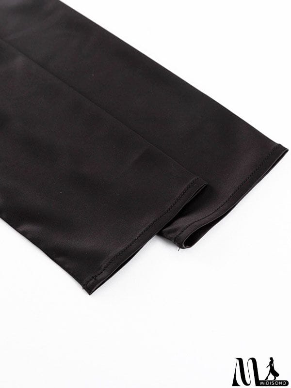 MidiSono - Casual Loose Long Sleeves Solid Color Round-Neck Maxi Dresses