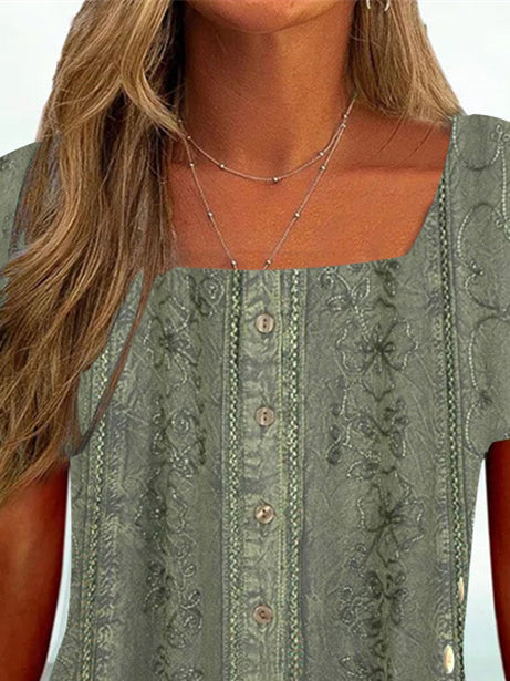 Women Half Sleeve V-neck Solid Color Dress