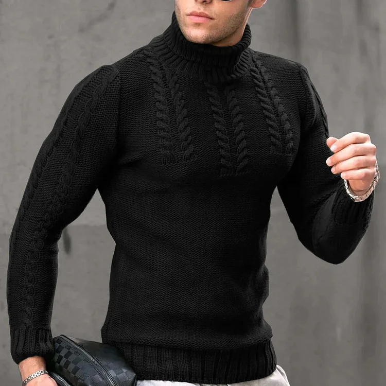 New Autumn and Winter Men's Warm Sweaters Foreign Trade Men's Turtleneck High Quality Sweaters Casual Pullovers