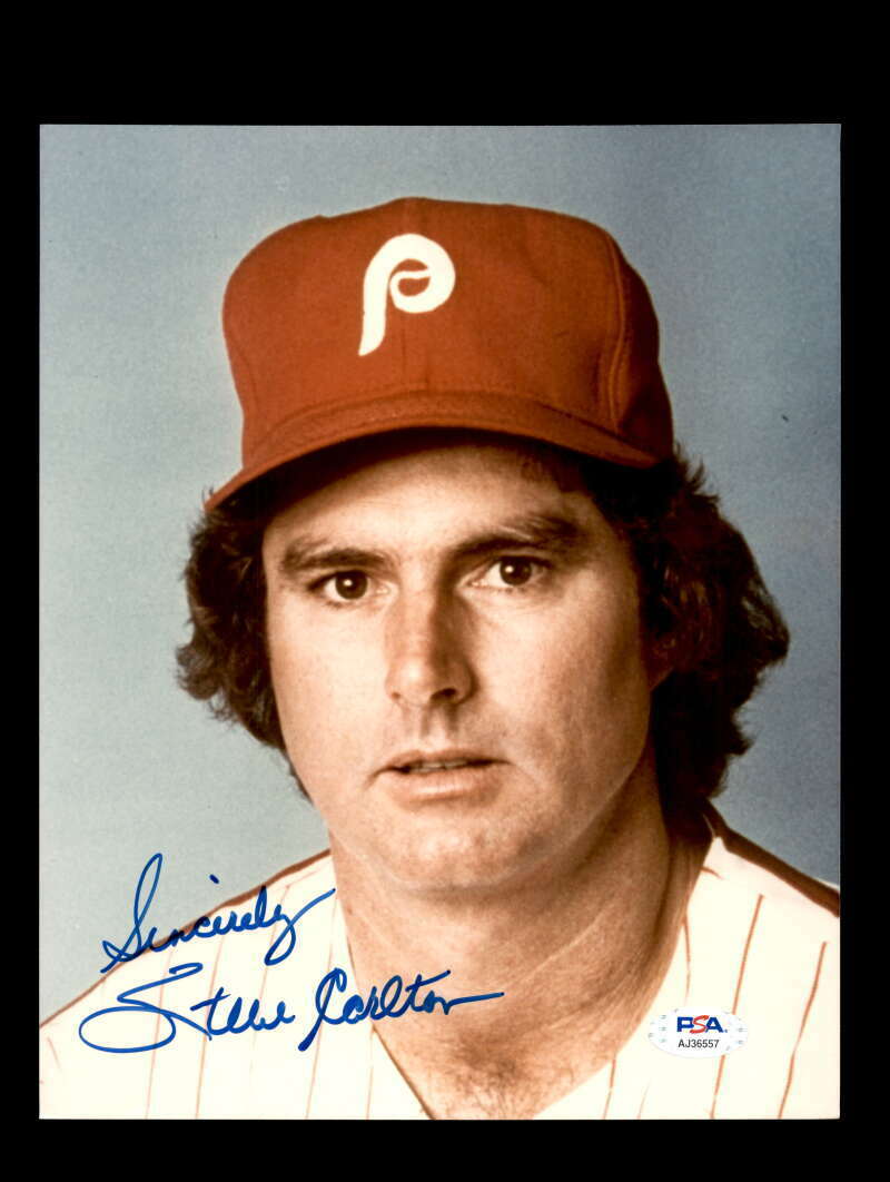 Steve Carlton PSA DNA Coa Signed 8x10 Photo Poster painting Phillies Autograph