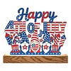 Independence Day DIY Acrylic Diamond Painting Night Light for Adults Beginner Diamond Art Table Lamp with Wooden Base for Woman Man Desk Bedroom Tabletop Decor