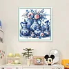Blue And White Porcelain Flowers-11CT Stamped Cross Stitch 40*40cm/15.75*15.75in