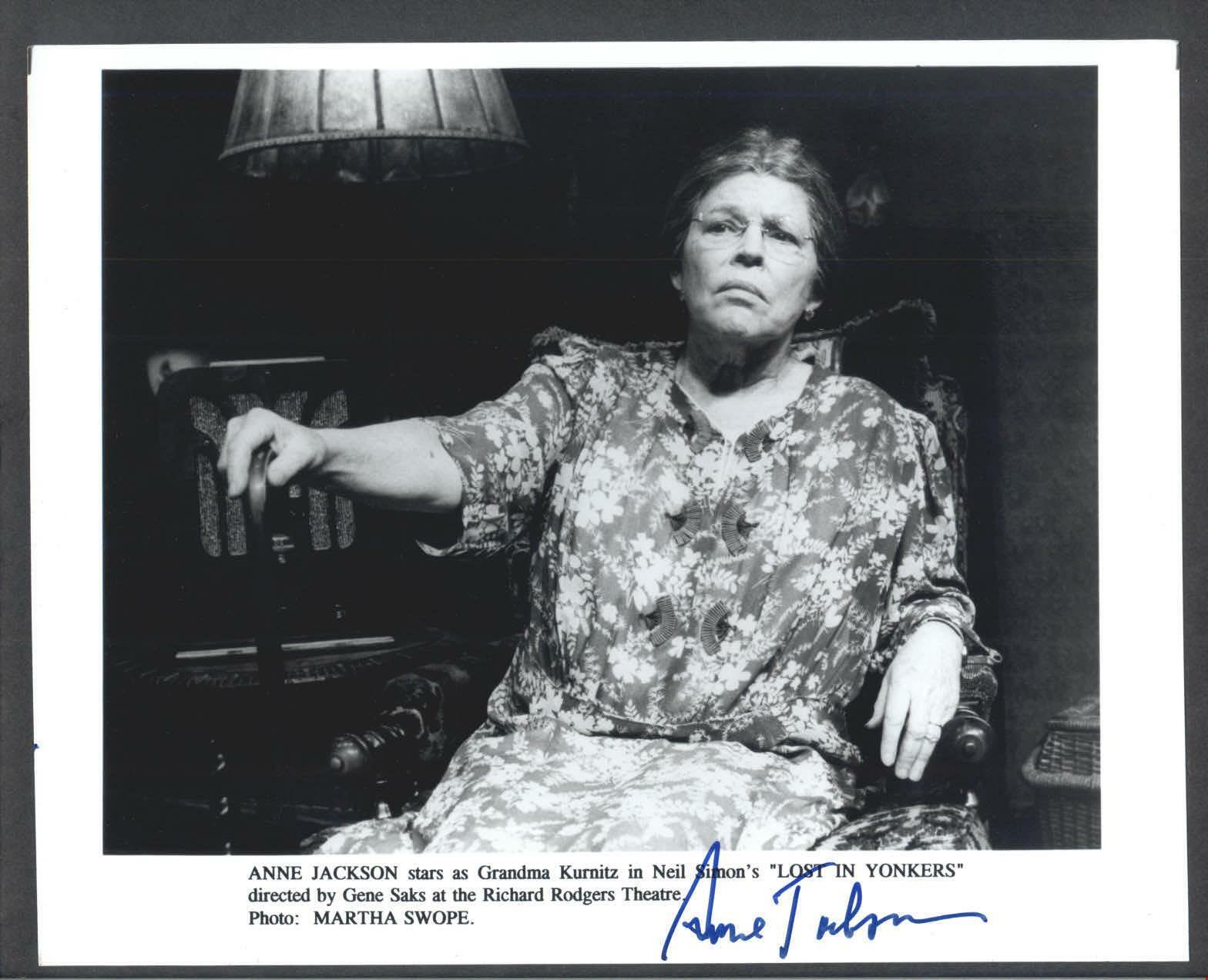 Anne Jackson - Signed Vintage Celebrity Autograph Photo Poster painting - Lost in Yonkers