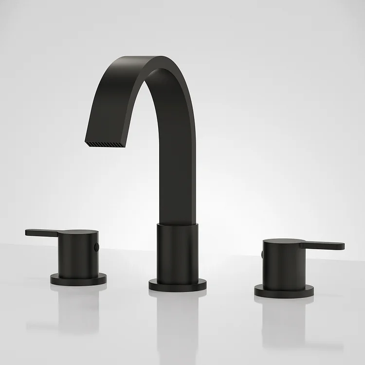 EVERSTEIN Widespread Bathroom Basin Faucet 7.95'' H, Matte Black